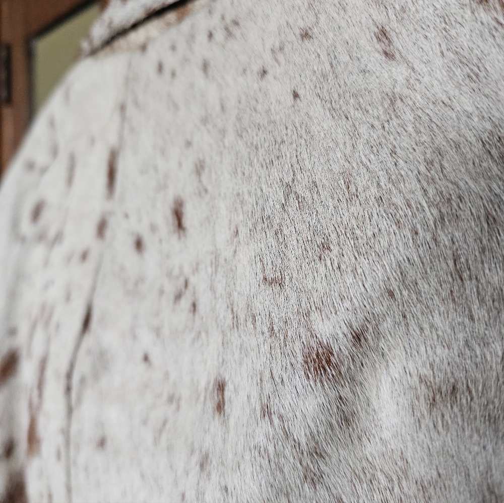Genuine Hair-On Leather Cowhide Jacket - Picture 5 of 9
